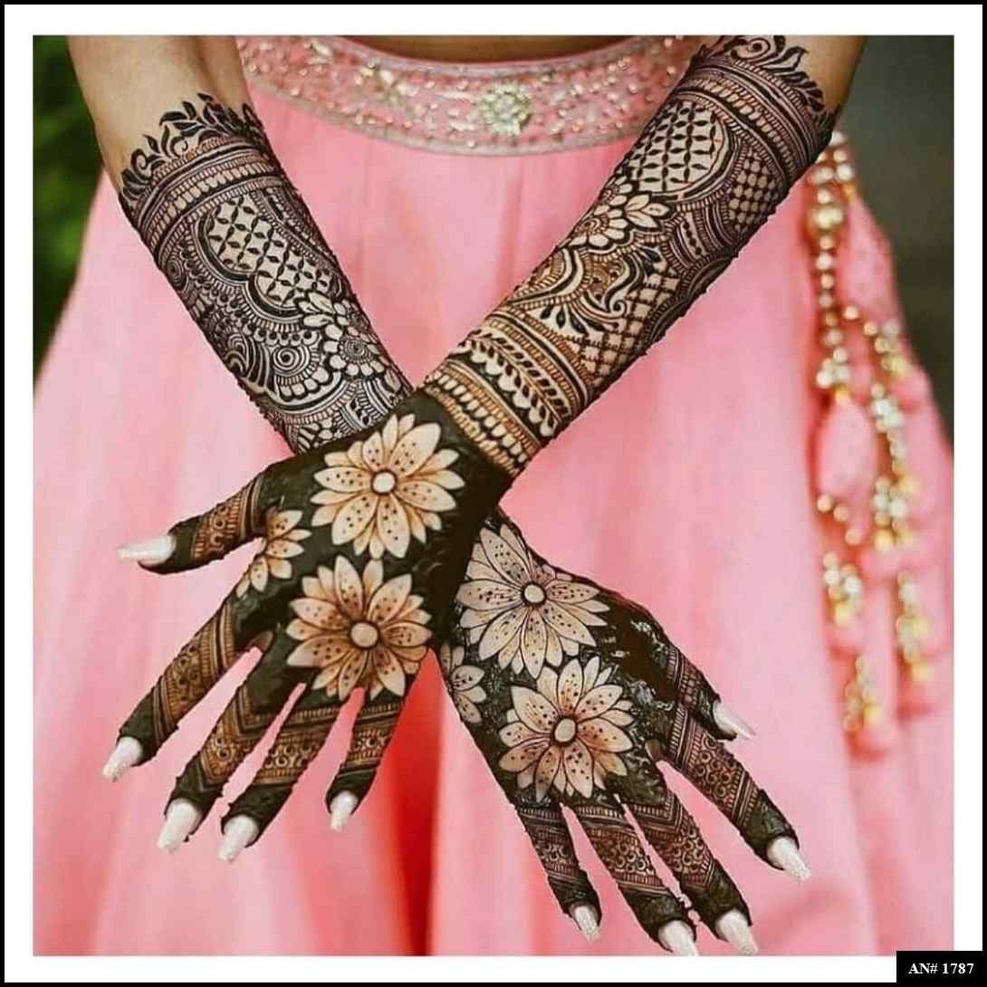 Back Full Hand Bridal Mehndi Design AN 1787