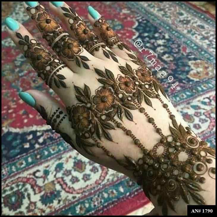 Back Full Hand Bridal Mehndi Design AN 1790
