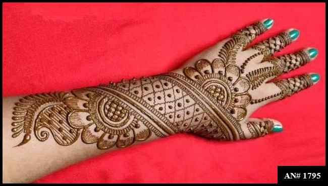 Back Full Hand Bridal Mehndi Design [AN 1795]
