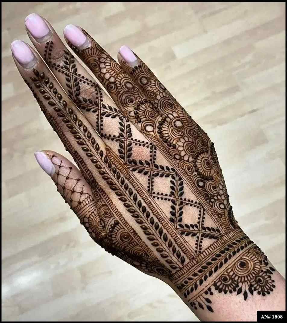 Back Full Hand Bridal Mehndi Design AN 1808