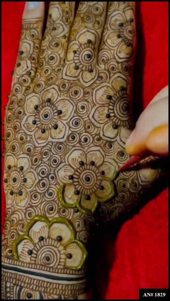 Back Full Hand Bridal Mehndi Design AN 1829