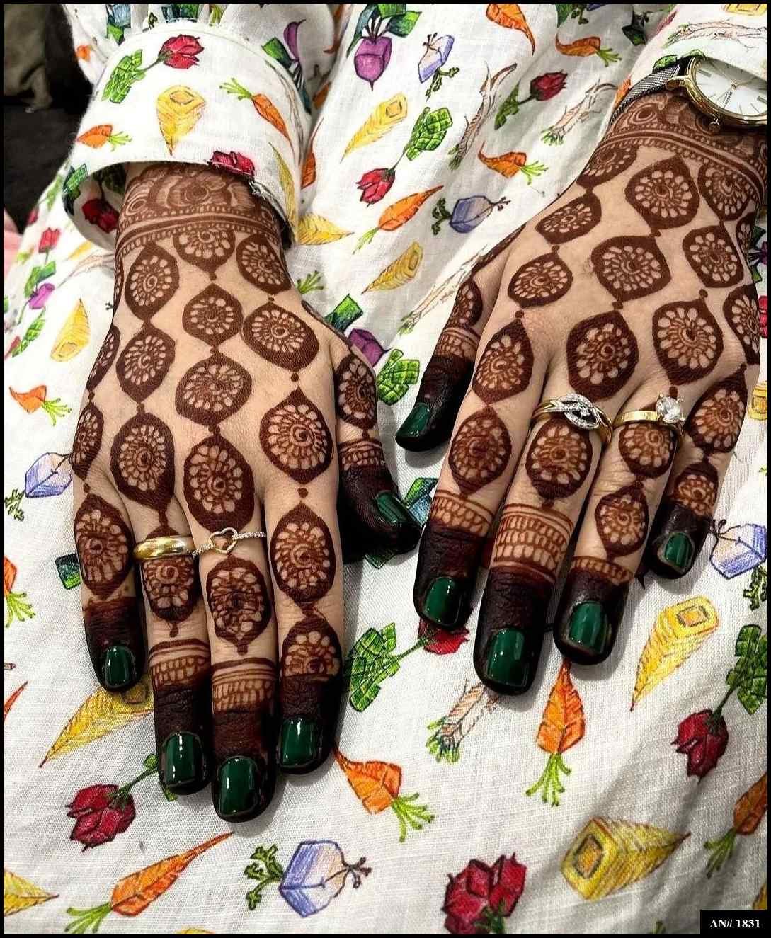 Back Full Hand Bridal Mehndi Design AN 1831