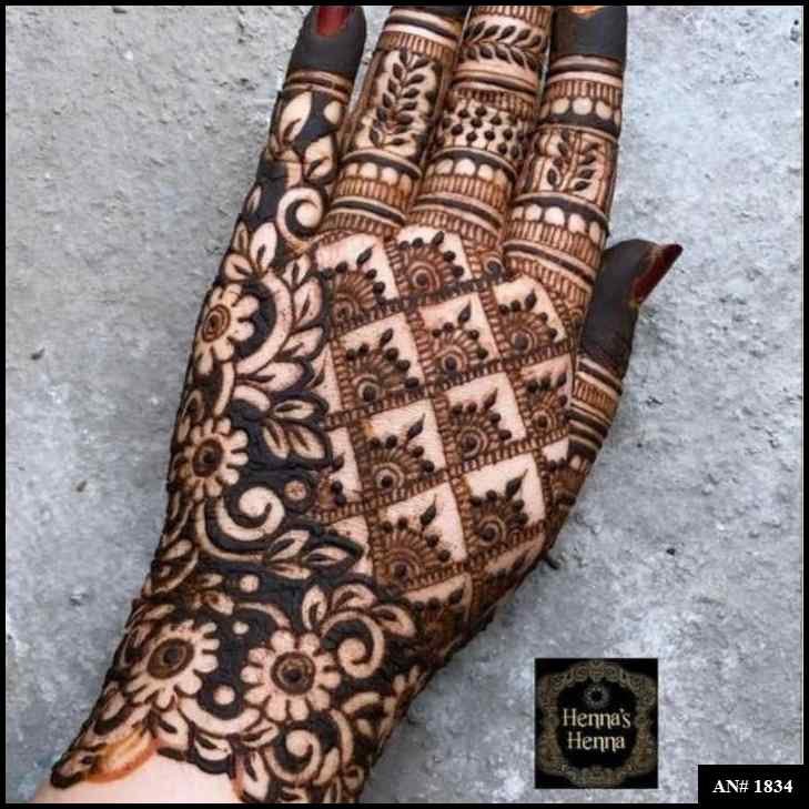 Back Full Hand Bridal Mehndi Design [AN 1834]