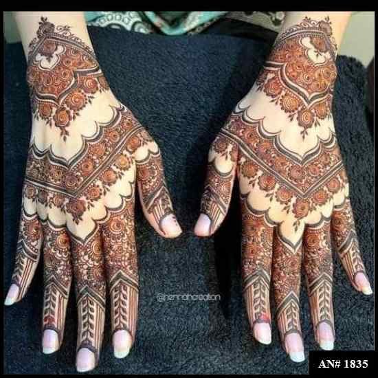 Back Full Hand Bridal Mehndi Design AN 1835