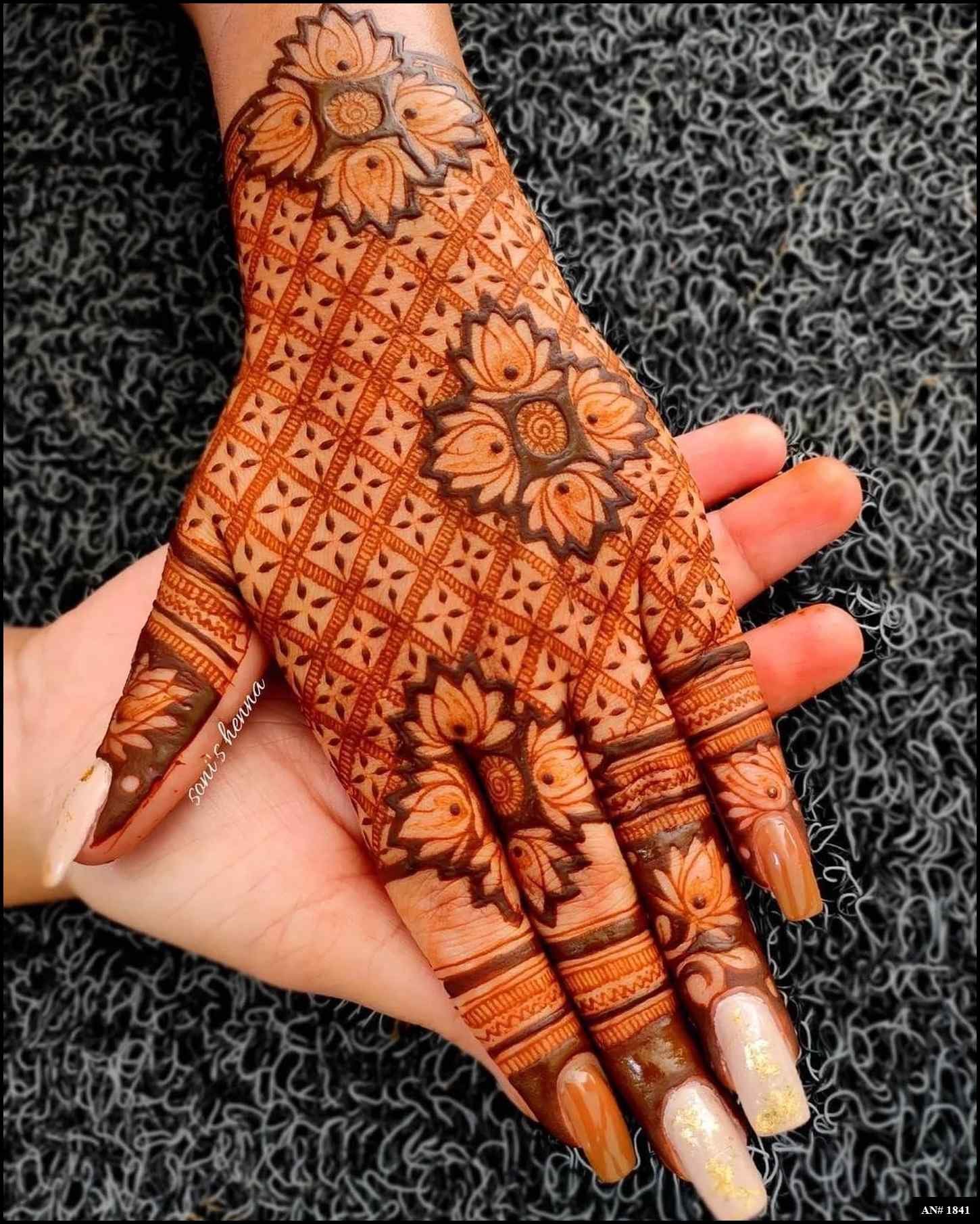 Back Full Hand Bridal Mehndi Design AN 1841