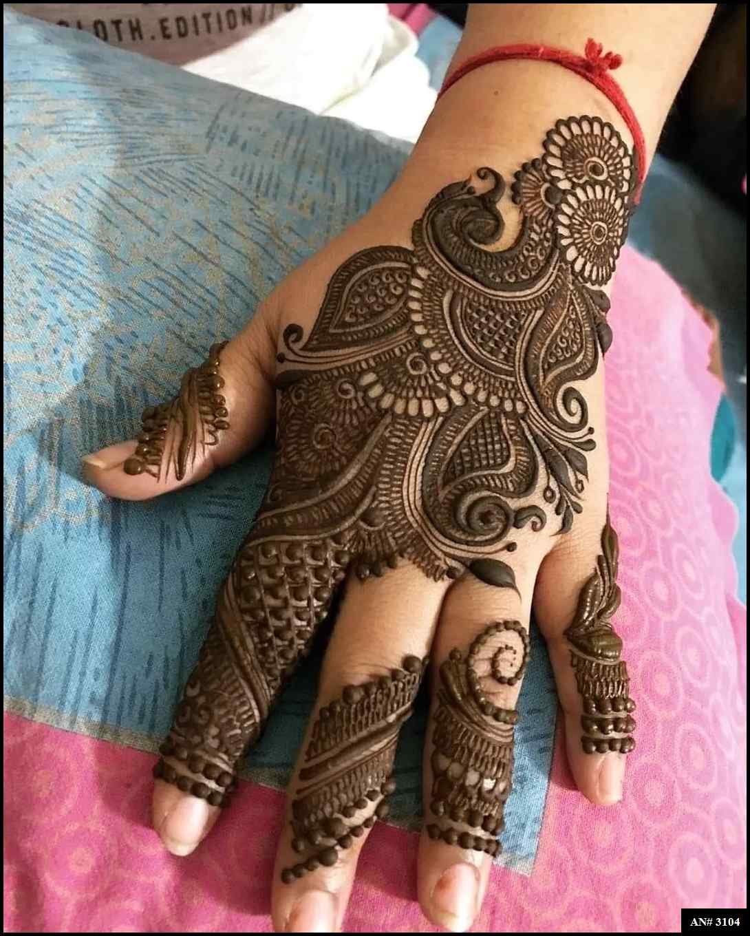 Back Side Mehndi Design AN 3104