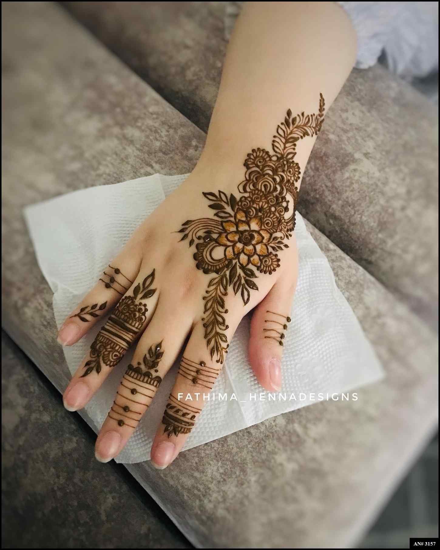 Back Side Mehndi Design AN 3157