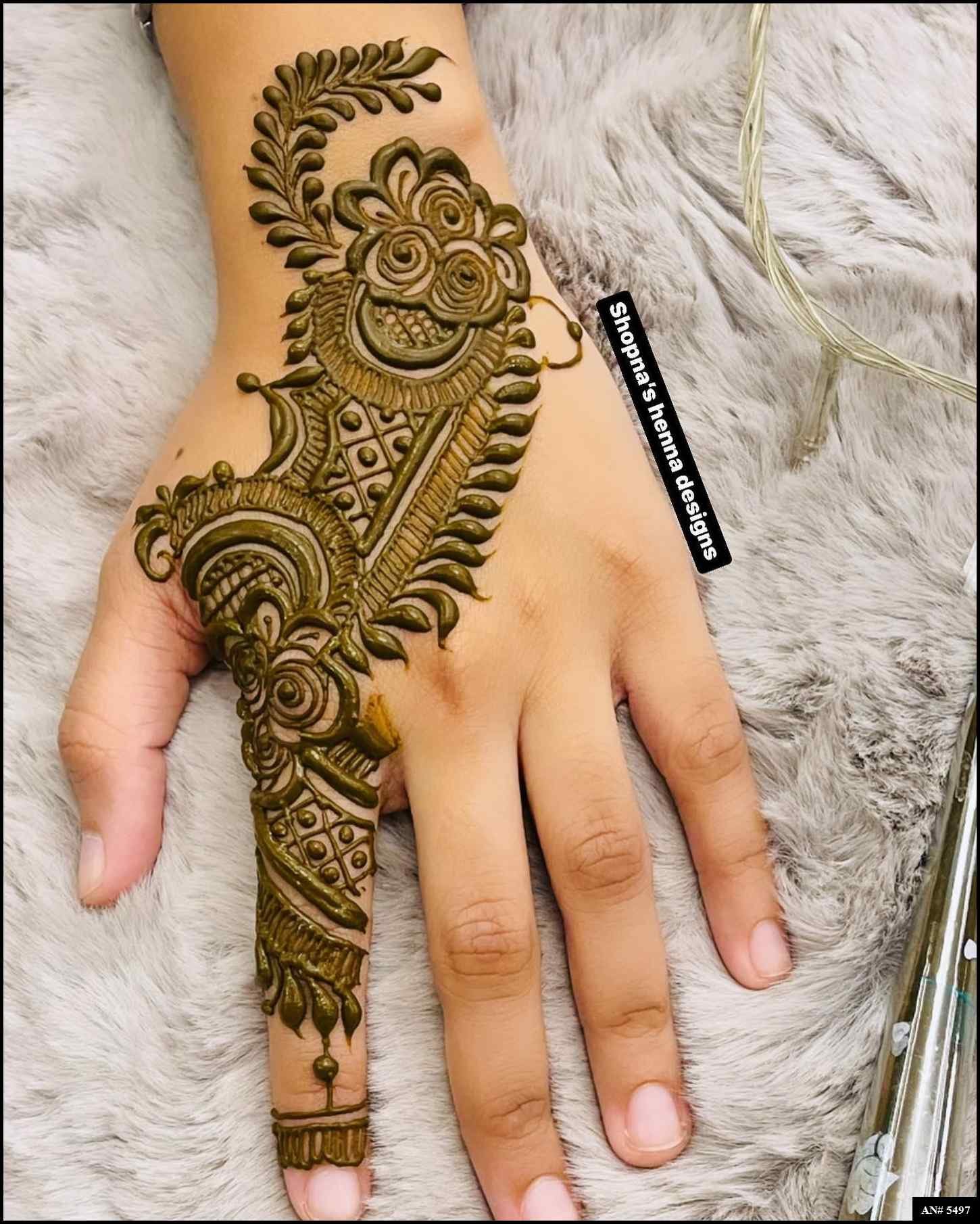 Back Side Mehndi Design AN 5497