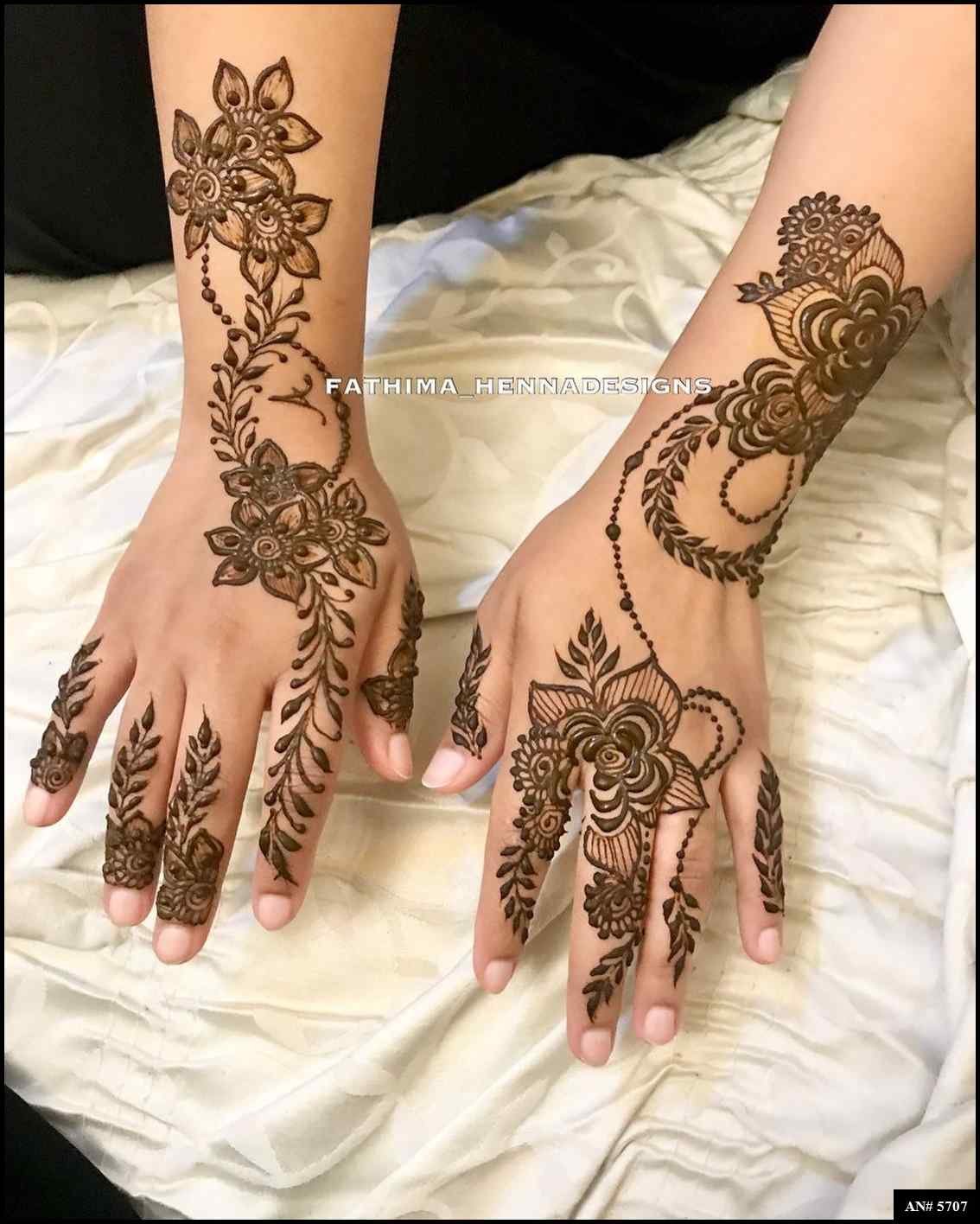 Back Side Mehndi Design AN 5707