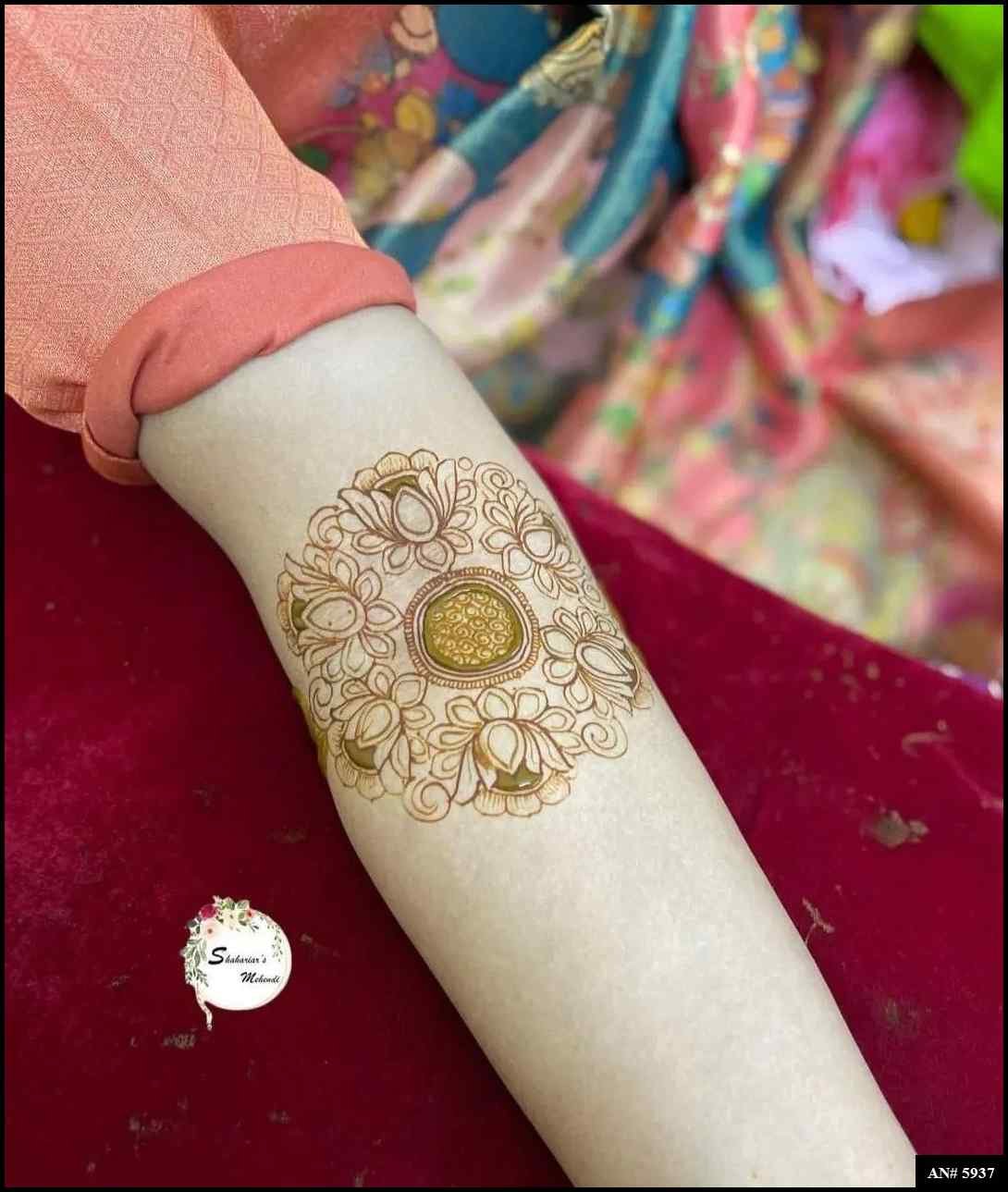 Beginner Cute,Simple,Front Hands Mehndi Design AN 5937