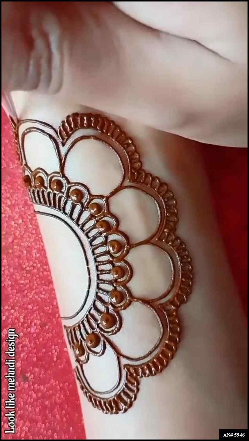 Beginner Cute,Simple,Front Hands Mehndi Design AN 5946