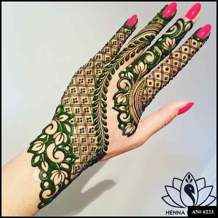 Easy Arabic Back Hand Mehndi Design AN 6223