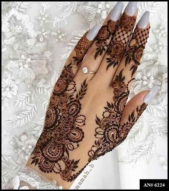 Easy Arabic Back Hand Mehndi Design AN 6224