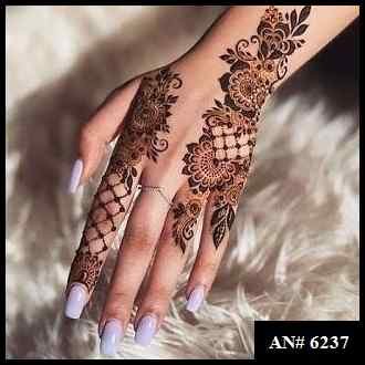 Easy Arabic Back Hand Mehndi Design AN 6237