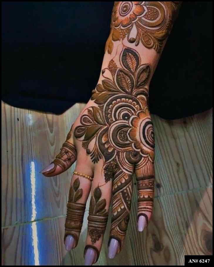 Easy Arabic Back Hand Mehndi Design AN 6247