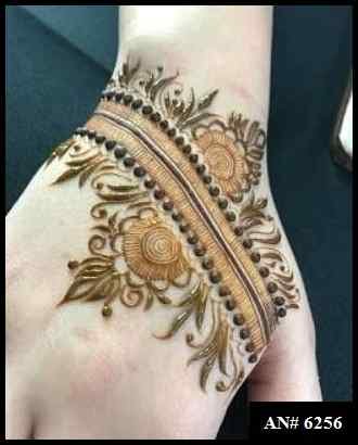 Easy Arabic Back Hand Mehndi Design AN 6256