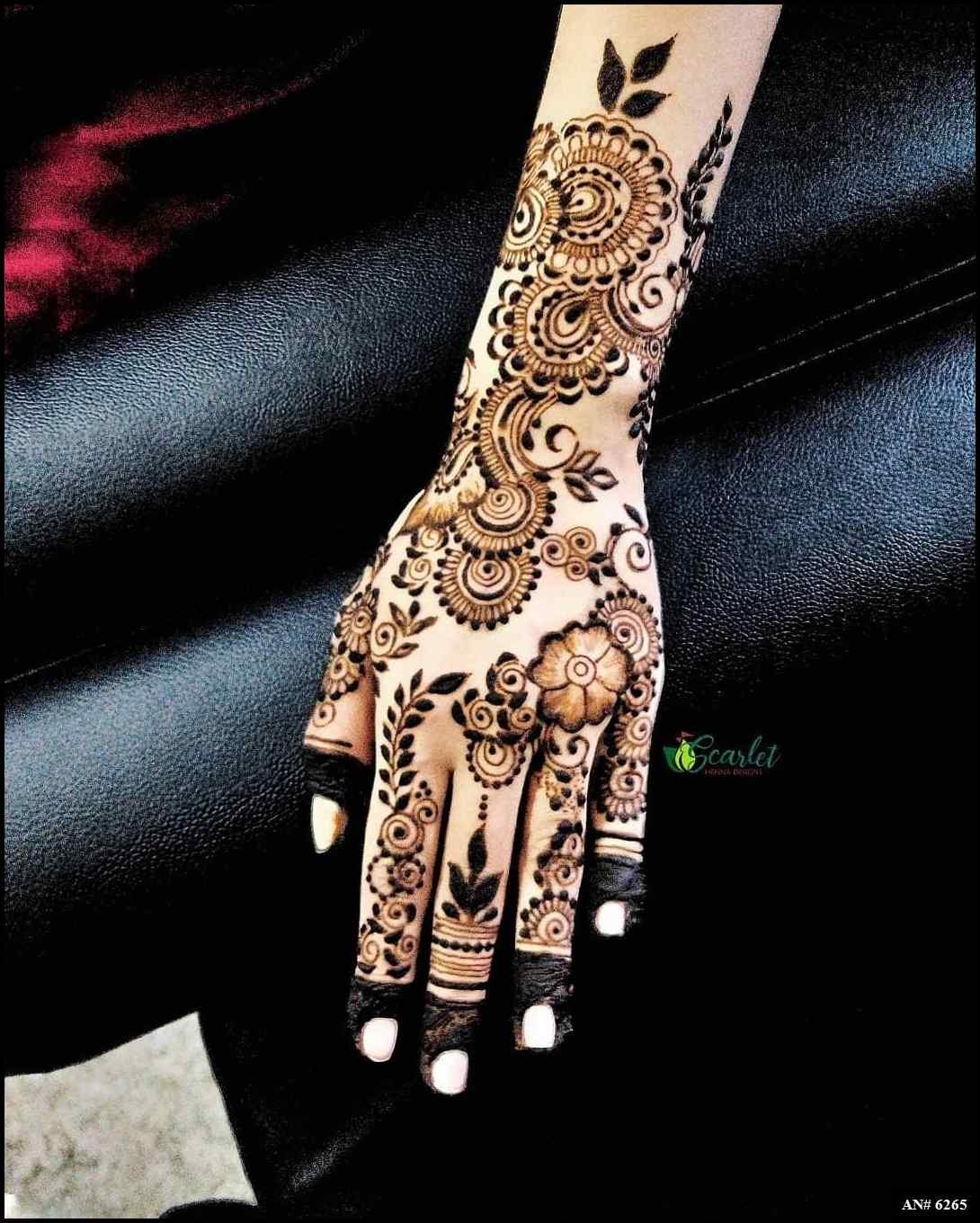 Easy Arabic Back Hand Mehndi Design AN 6265