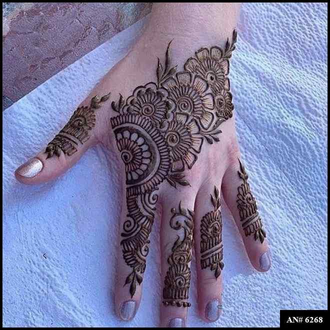 Easy Arabic Back Hand Mehndi Design AN 6268