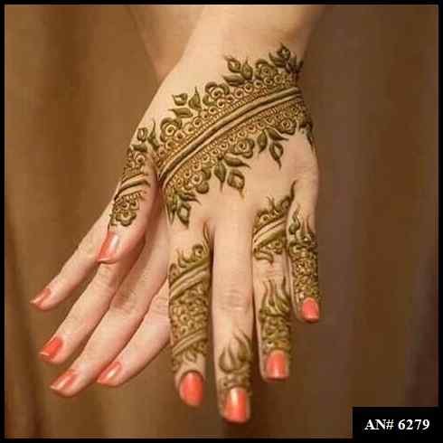 Easy Arabic Back Hand Mehndi Design AN 6279