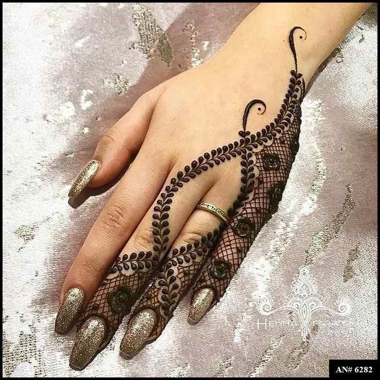 Easy Arabic Back Hand Mehndi Design AN 6282