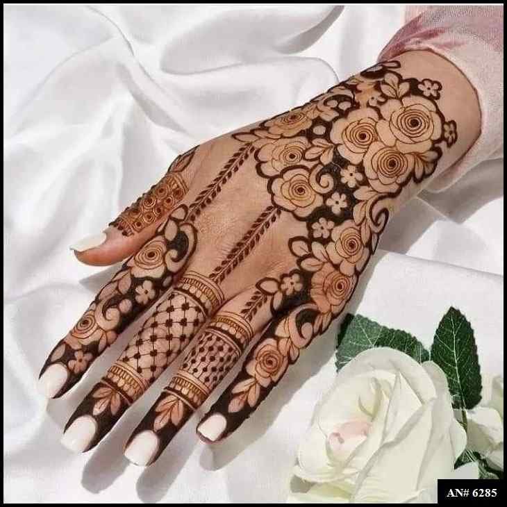 Easy Arabic Back Hand Mehndi Design AN 6285