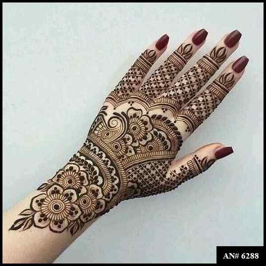 Easy Arabic Back Hand Mehndi Design AN 6288