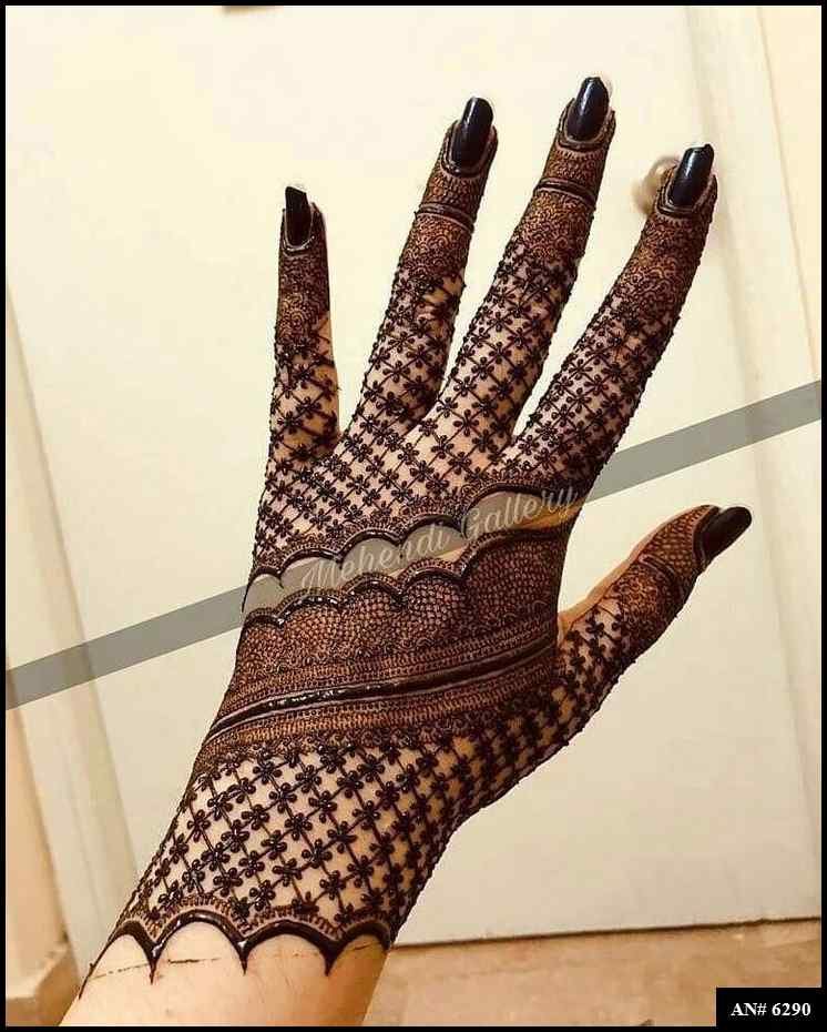 Easy Arabic Back Hand Mehndi Design AN 6290