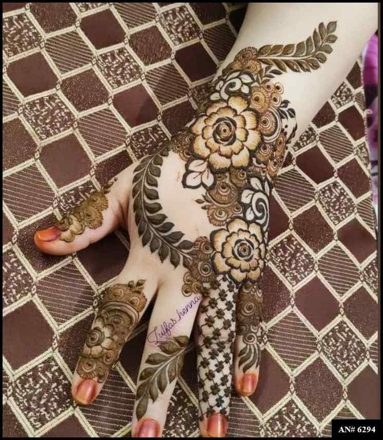 Easy Arabic Back Hand Mehndi Design AN 6294