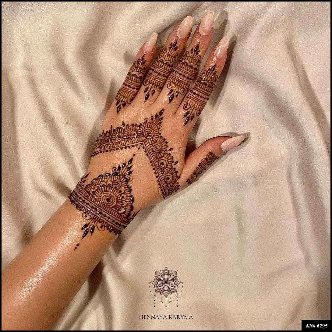 Easy Arabic Back Hand Mehndi Design AN 6295