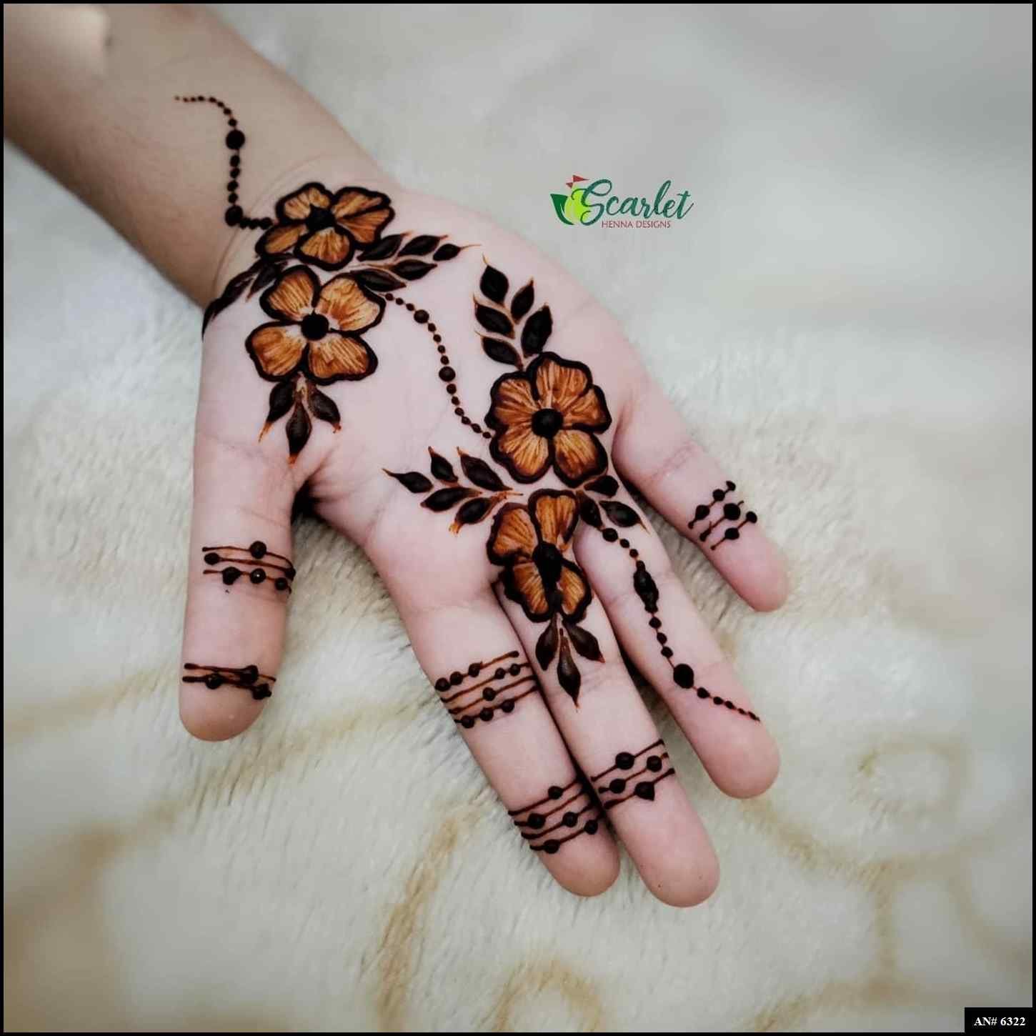 Easy Arabic Back Hand Mehndi Design AN 6322
