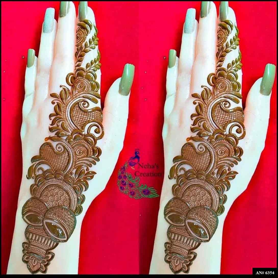 Easy Arabic Back Hand Mehndi Design AN 6354