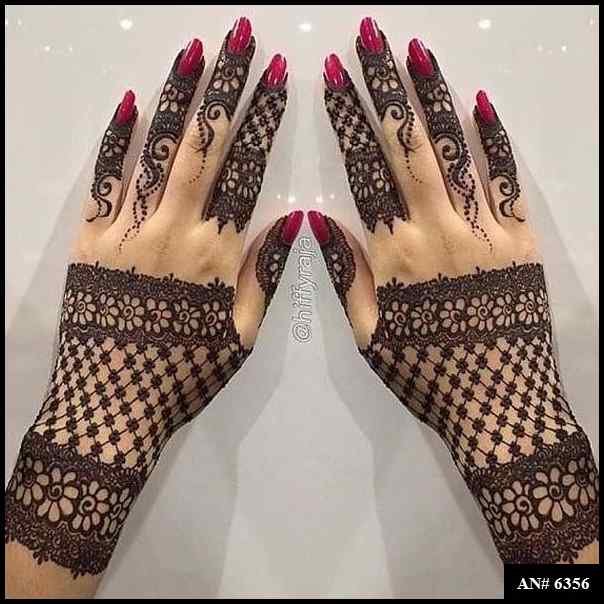 Easy Arabic Back Hand Mehndi Design AN 6356