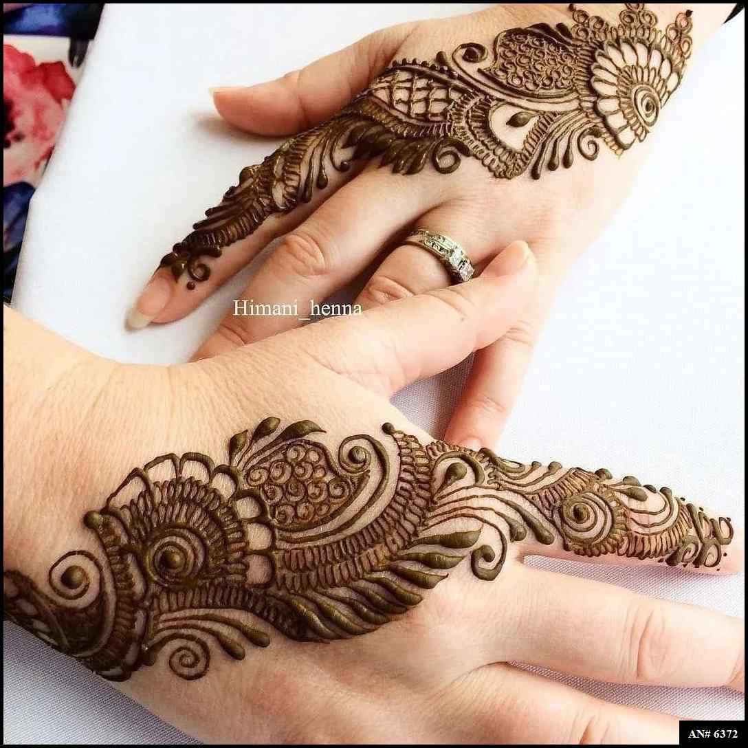 Easy Arabic Back Hand Mehndi Design AN 6372