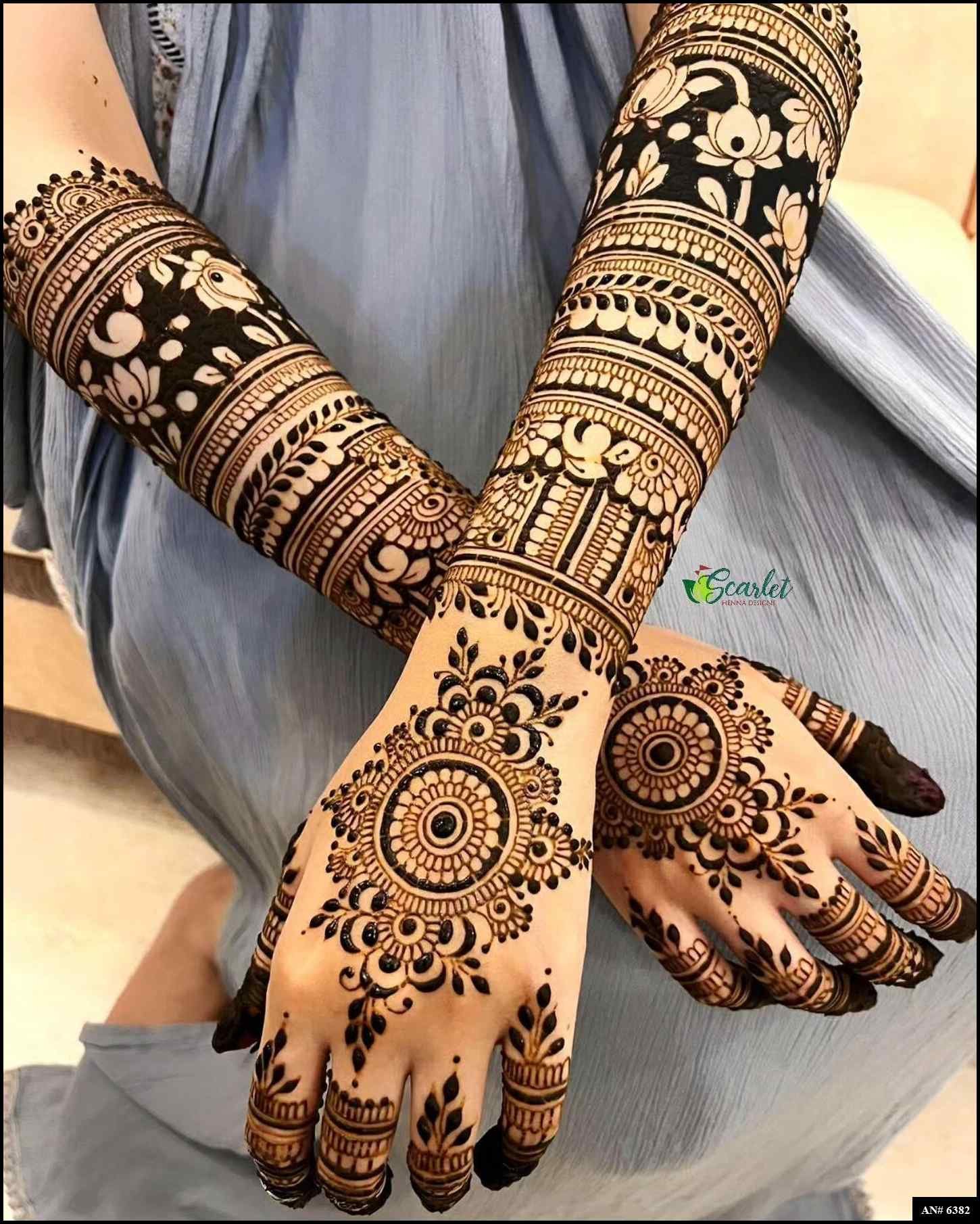 Easy Arabic Back Hand Mehndi Design AN 6382