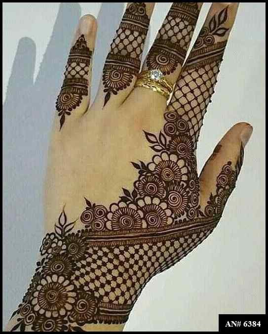 Easy Arabic Back Hand Mehndi Design AN 6384