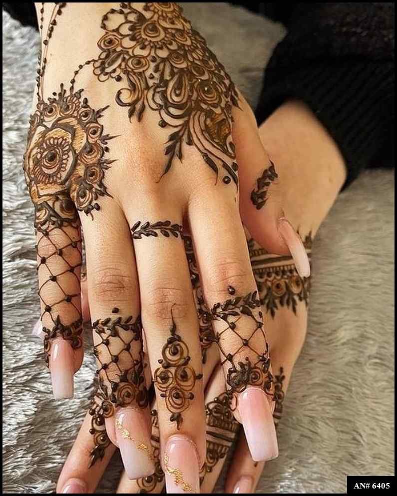 Easy Arabic Back Hand Mehndi Design AN 6405