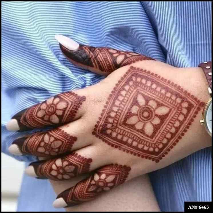 Easy Arabic Back Hand Mehndi Design AN 6463