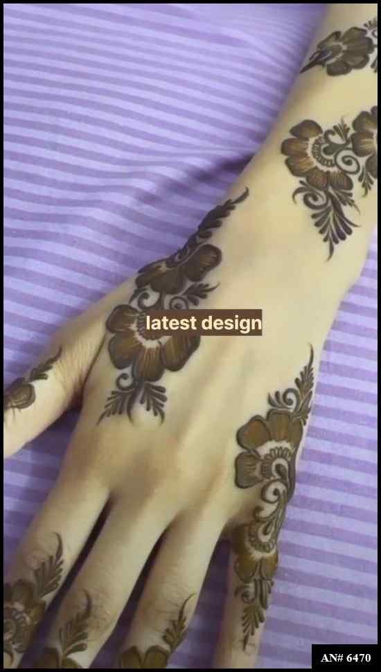 Easy Arabic Back Hand Mehndi Design AN 6470