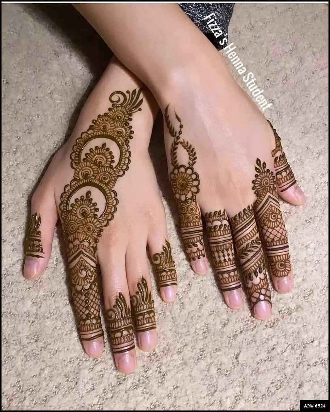 Easy Arabic Back Hand Mehndi Design AN 6524