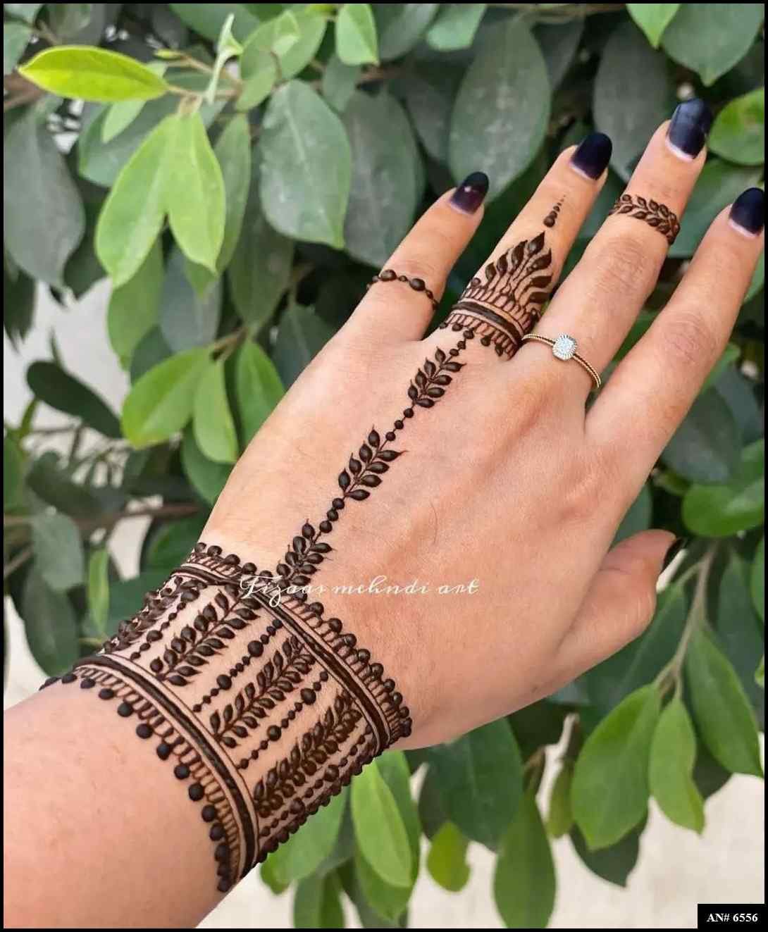 Easy Arabic Back Hand Mehndi Design [AN 6556]