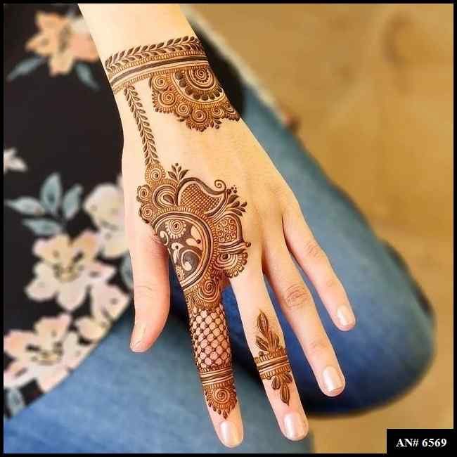 Easy Arabic Back Hand Mehndi Design AN 6569