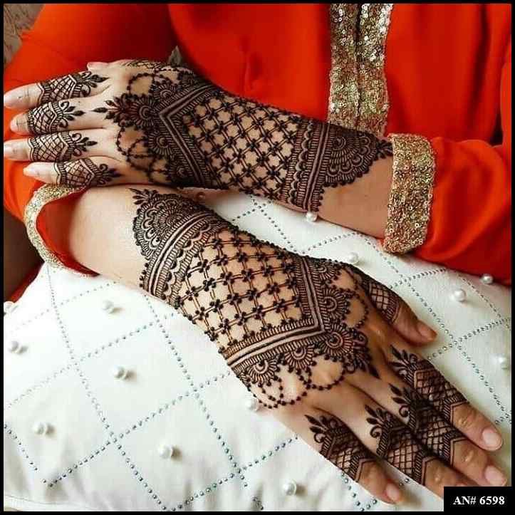 Easy Arabic Back Hand Mehndi Design AN 6598