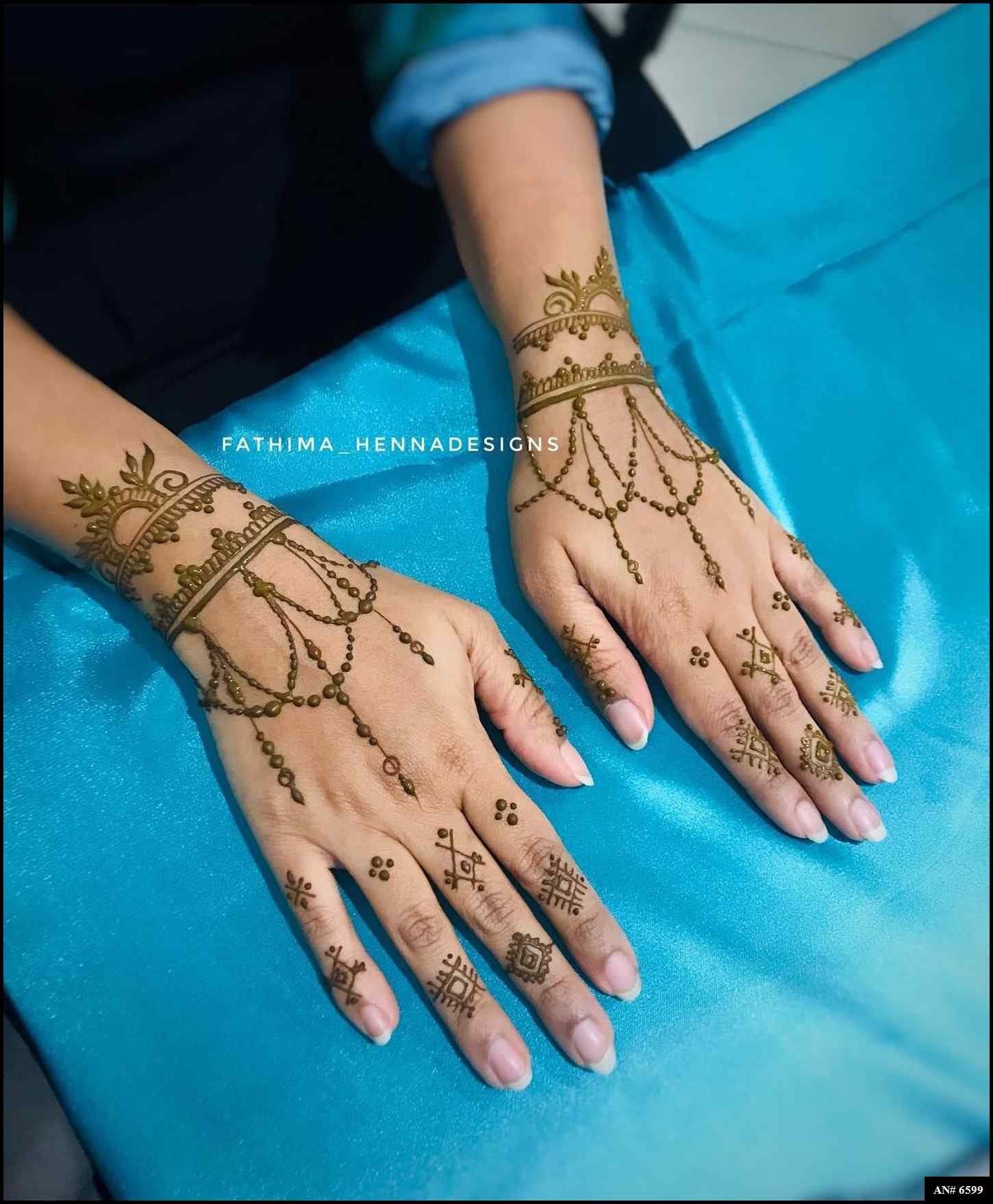 Easy Arabic Back Hand Mehndi Design AN 6599