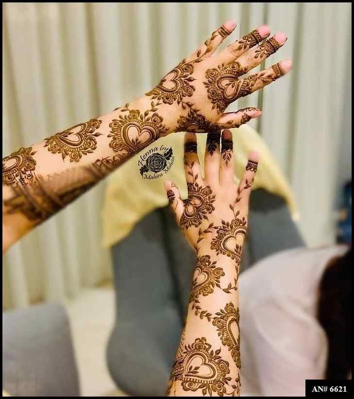 Easy Arabic Back Hand Mehndi Design AN 6621