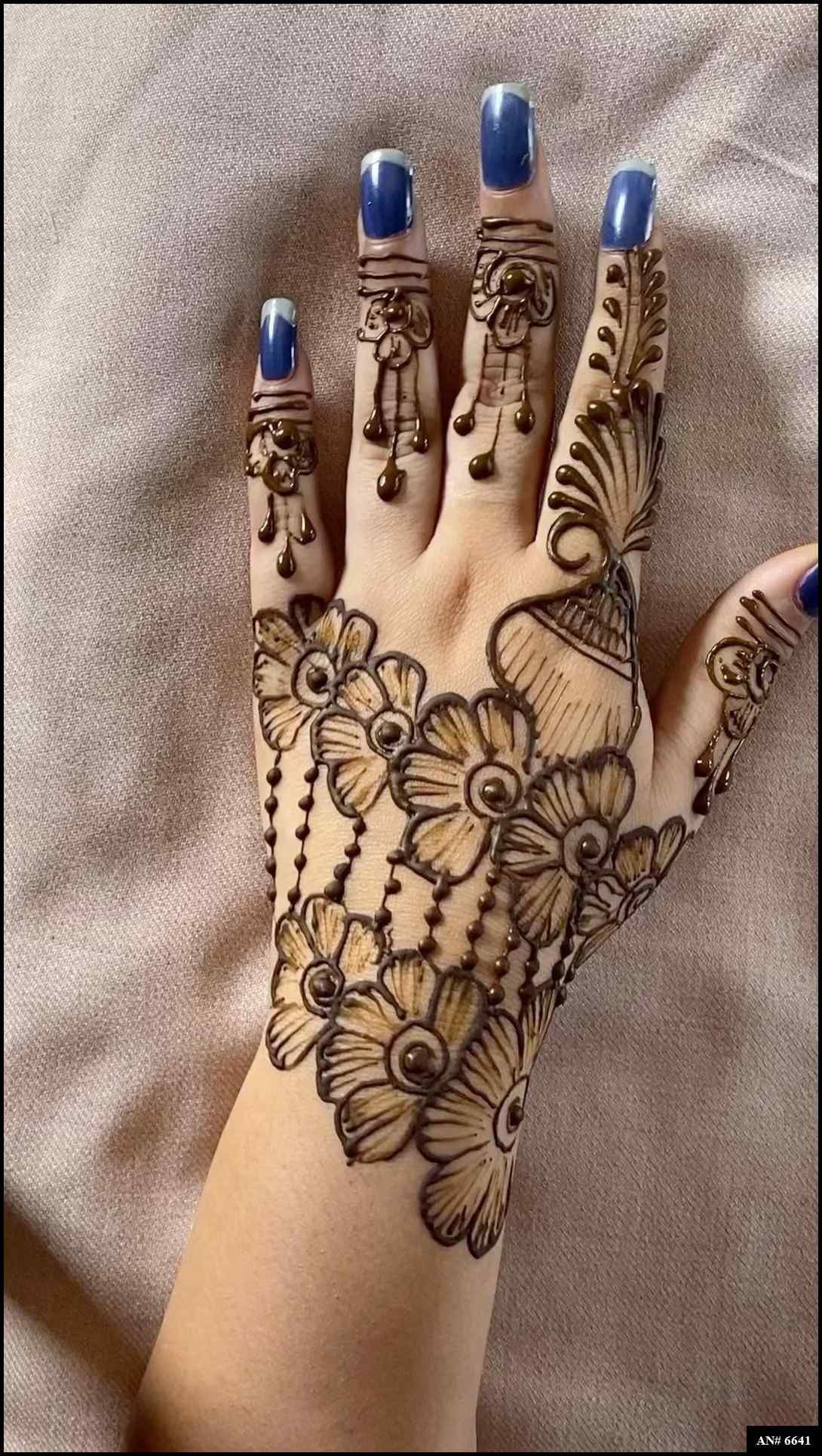 Easy Arabic Back Hand Mehndi Design AN 6641