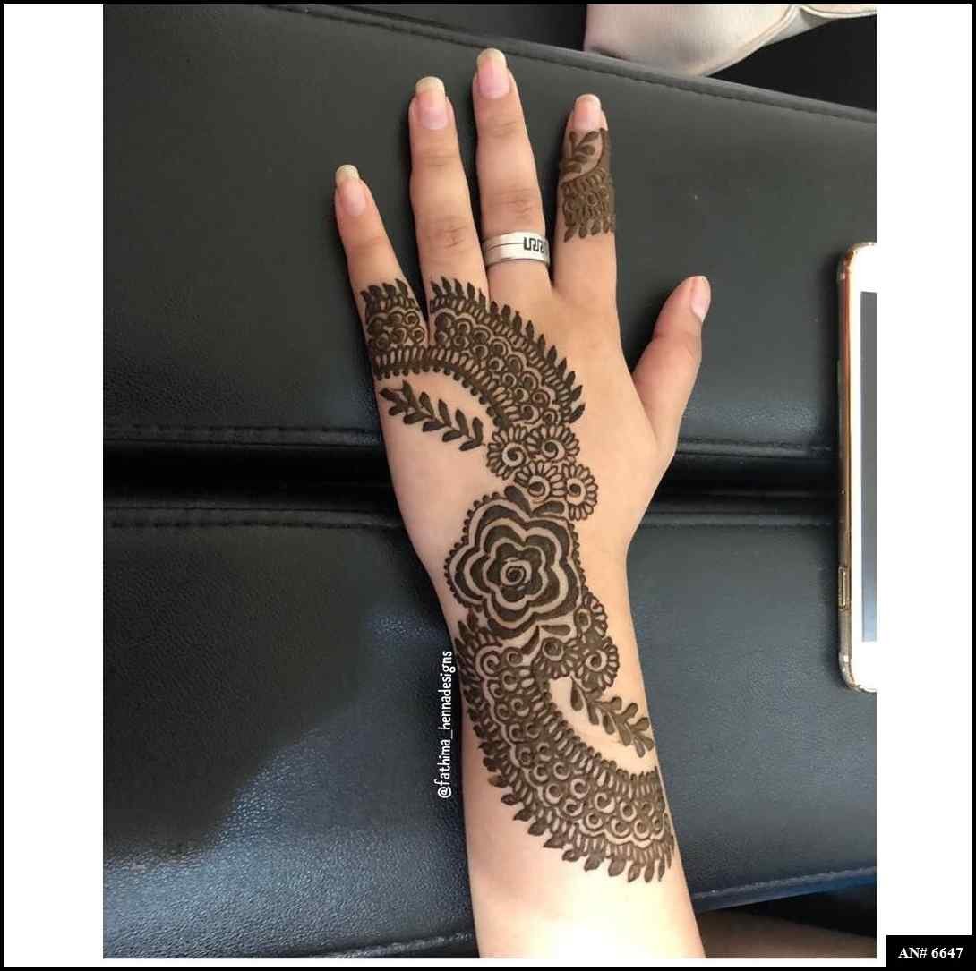 Easy Arabic Back Hand Mehndi Design AN 6647