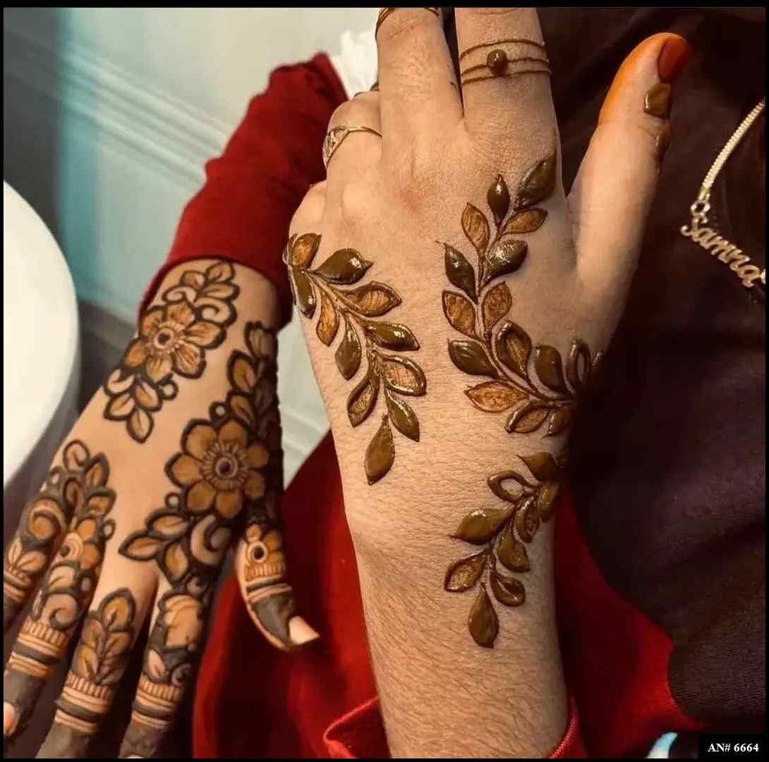 Easy Arabic Back Hand Mehndi Design AN 6664