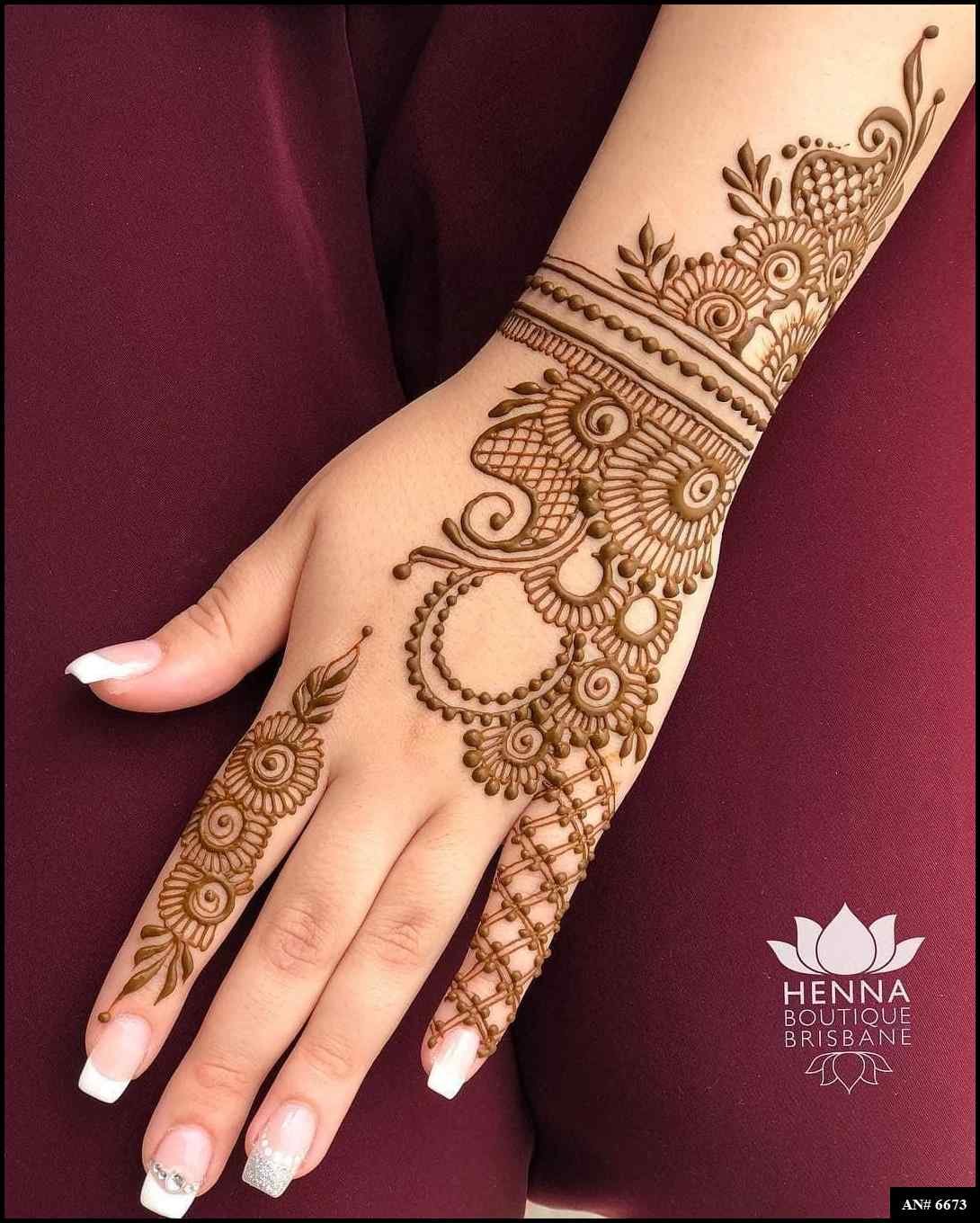 Easy Arabic Back Hand Mehndi Design AN 6673