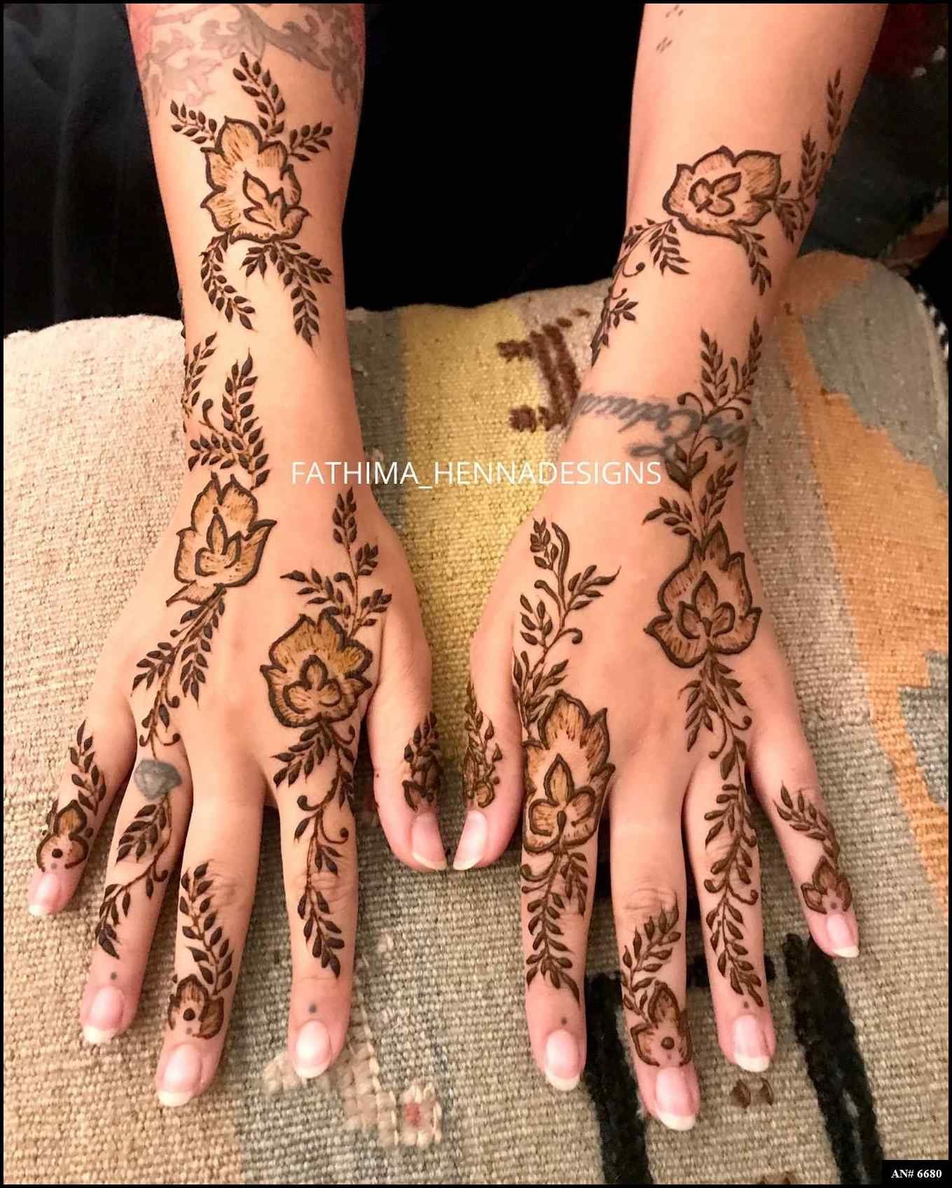 Easy Arabic Back Hand Mehndi Design AN 6680