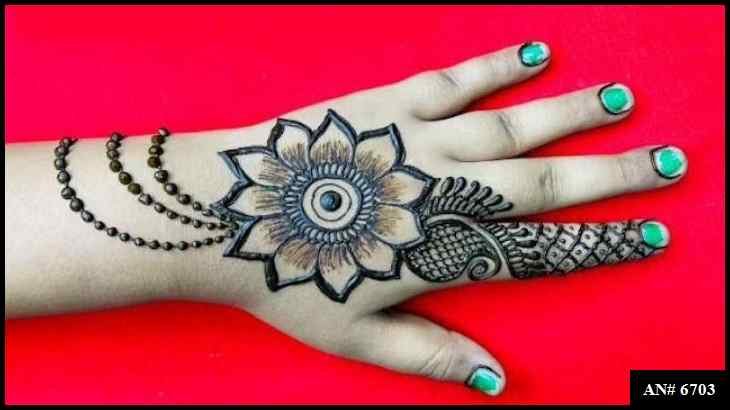 Easy Arabic Back Hand Mehndi Design AN 6703